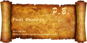 Pedl Beatrix névjegykártya